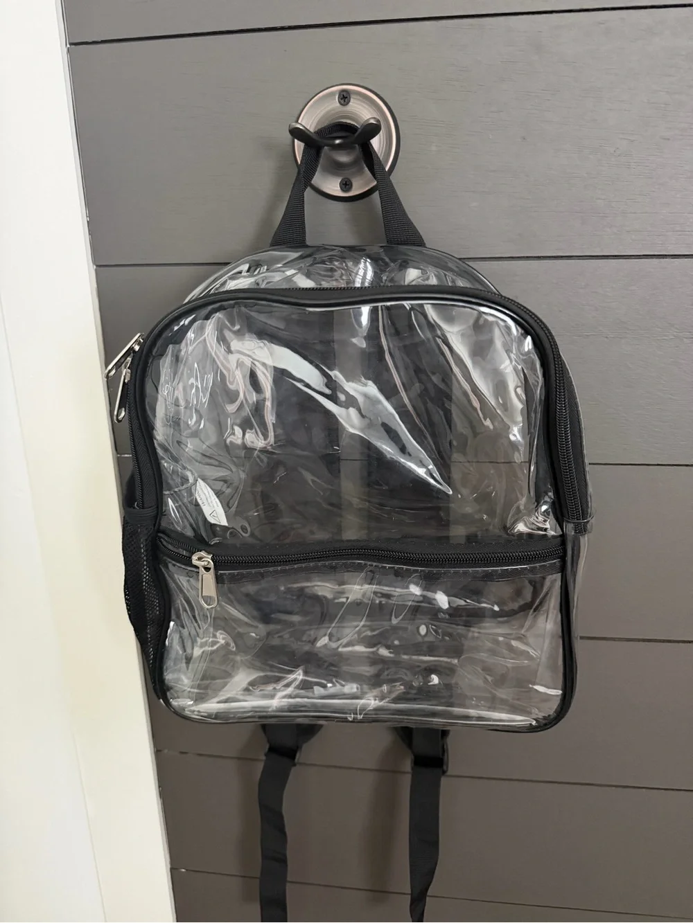 Clear Black-Trim Backpack - Transparent School & Stadium Bag